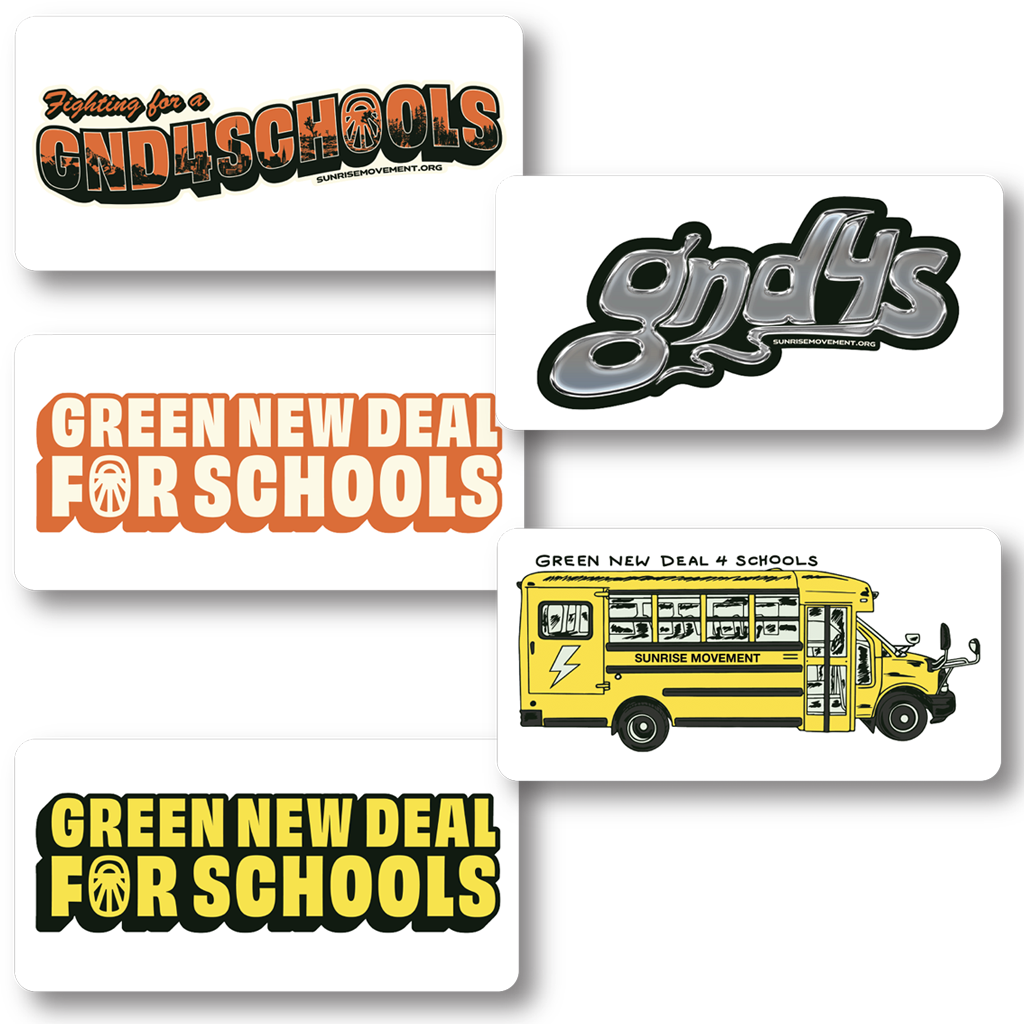 Green New Deal for Schools Stickers - 5 Pack