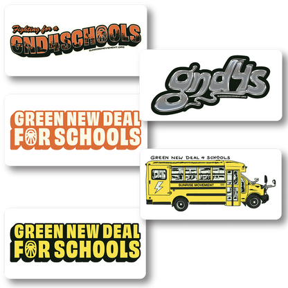 Green New Deal for Schools Stickers - 5 Pack